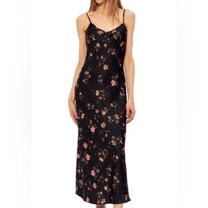 ALL SAINTS: BLACK FLORAL MAXI DRESS